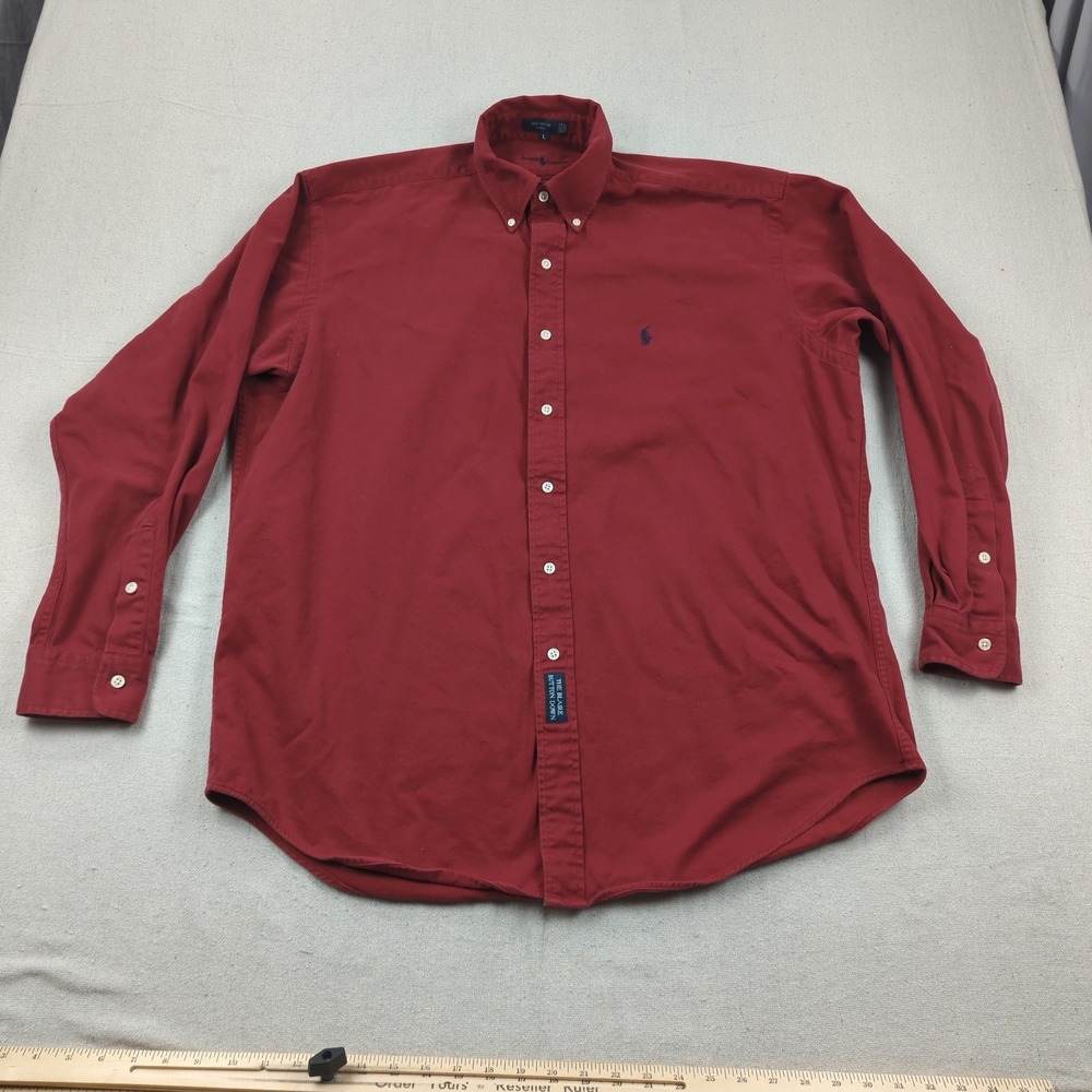 Vintage Polo Ralph Lauren‎ Shirt Mens Large Red Casual Preppy